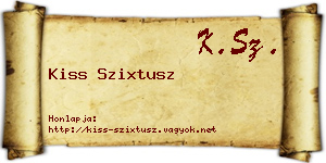 Kiss Szixtusz névjegykártya
